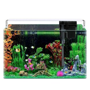 玻璃鱼缸透明组装长方形加厚钢化玻璃超白水晶自己裸缸小型造景缸