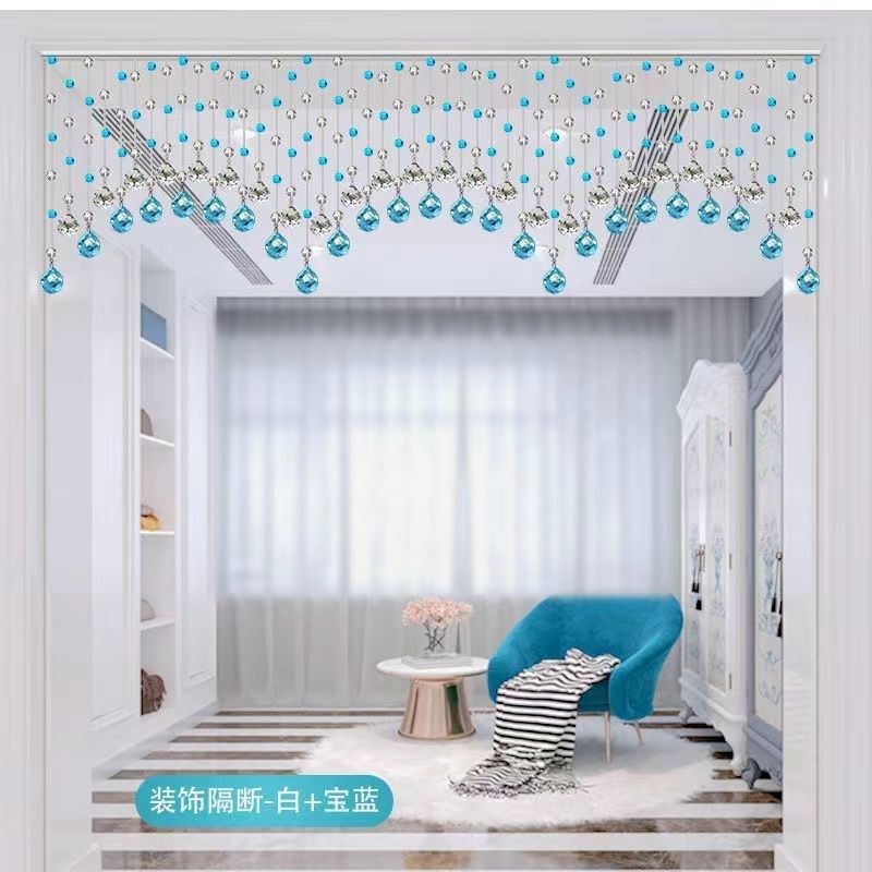 水晶珠帘客厅隔断帘子厨房卫生间挂帘弧形欧式门帘免打孔安装,居家布艺,珠帘/挂帘,淘宝优惠券,粉丝福利购,淘宝优惠卷