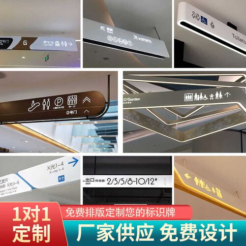 车库吊牌灯箱发光商场指示牌双面悬挂小区地下室指引出入口导向牌