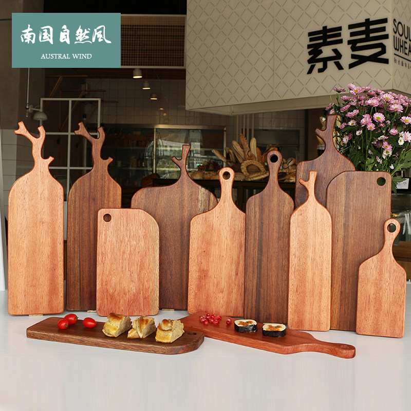 面包板西餐牛排木板盘切水果砧板实木家用菜板烘焙披萨板木托盘