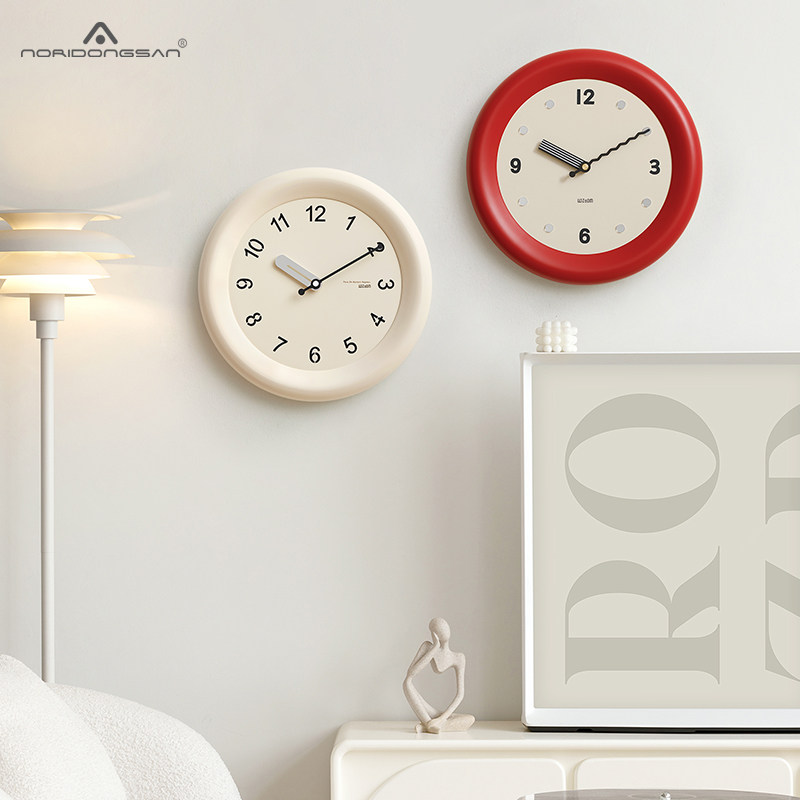 屋准奶油风客厅桌面创意时钟装饰摆件卧室轻奢座钟摆放式2023新款,家居饰品,座钟,淘宝优惠券,粉丝福利购,淘宝优惠卷