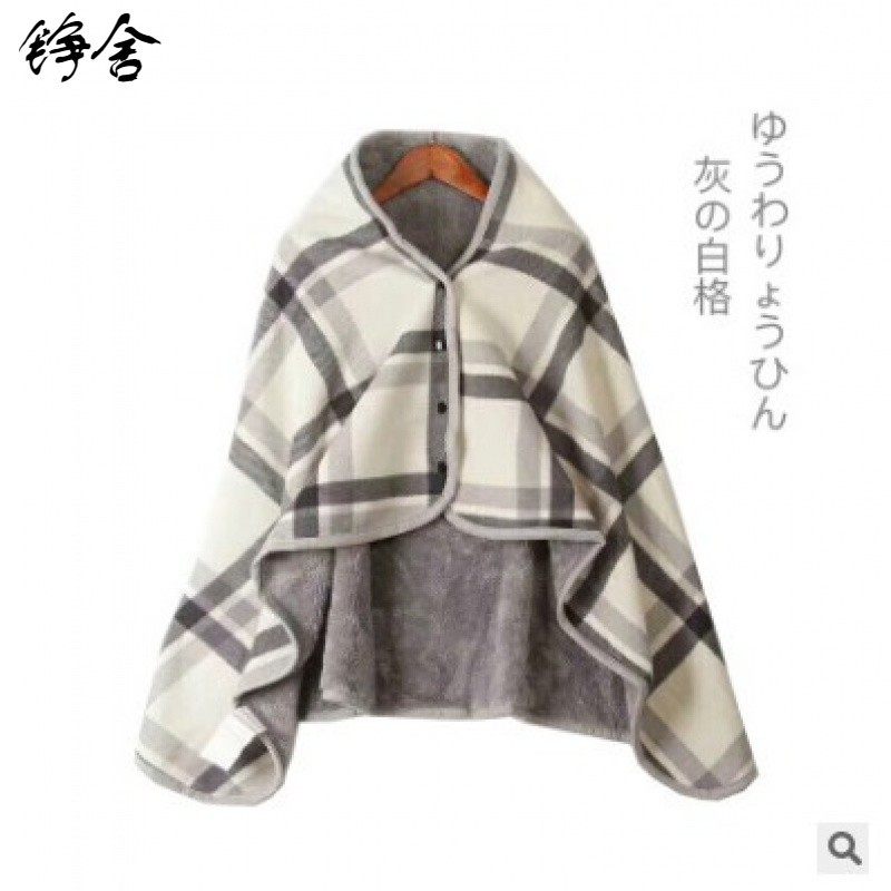 办公室新款铮舍绿格学生午睡披肩盖毯加厚珊瑚绒沙发冬懒人小盖腿,床上用品,休闲毯/毛毯/绒毯,淘宝优惠券,粉丝福利购,淘宝优惠卷