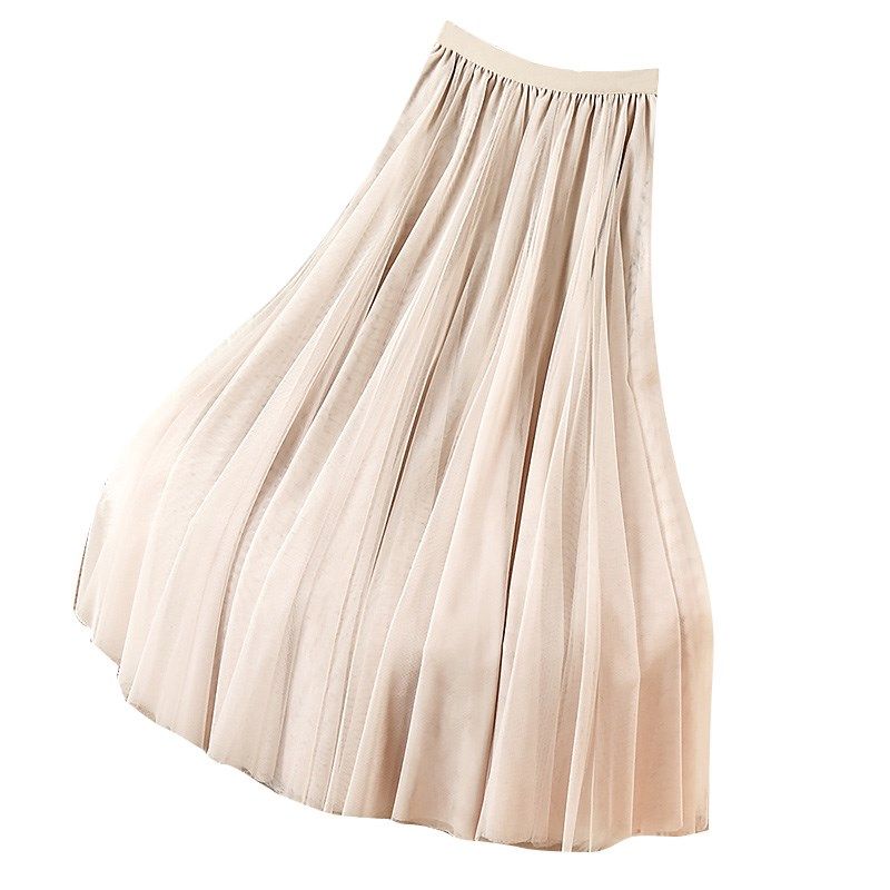 高级感纱裙半身裙夏季女2025新款小个子裙子白色网纱半裙长裙夏