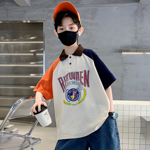 儿童装男童短袖t恤夏装2023年新款中大童纯棉夏款男孩上衣夏季潮