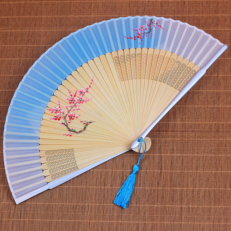 中国风扇子古风折扇真丝丝绸手工折叠扇日式女式随身古典汉服竹扇,居家日用,扇子,淘宝优惠券,粉丝福利购,淘宝优惠卷