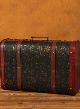 复古欧式手提箱摆件客厅橱窗装饰箱子美式收纳箱拍照摄影道具背景