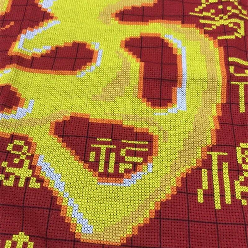 纯手工十字绣成品大幅两米百福图喜庆红底客厅祝福中国风包邮