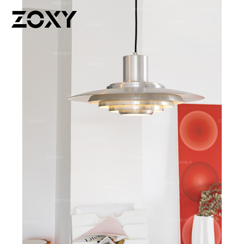 zoxy佐夕 包豪斯P376银色飞碟吊灯 北欧餐厅吧台设计师款岛台灯具,家装灯饰光源,餐厅吊灯,淘宝优惠券,粉丝福利购,淘宝优惠卷