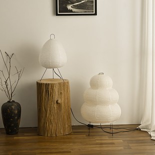 日式简约复古民宿台灯野口勇侘寂风宣纸艺术书房客厅卧室落地灯