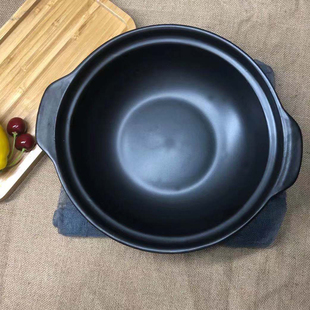 康舒陶瓷鱼头砂锅酒店煤气灶专用小沙锅商用平底耐高温饭店大炖锅