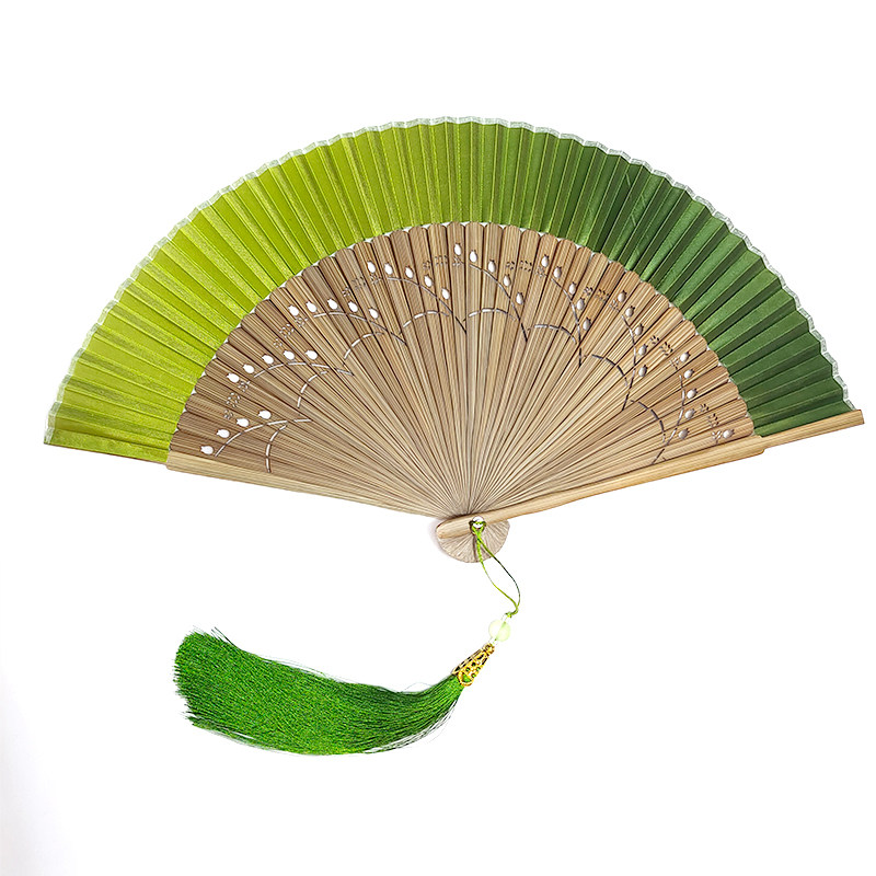 小众御姐雾翠旗袍汉服复古风日用竹子折扇新中式晨袍扇子浅绿,居家日用,扇子,淘宝优惠券,粉丝福利购,淘宝优惠卷