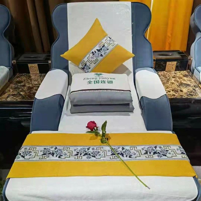 足浴沙发巾四件套足疗沙发套两件套加厚沐足坐垫按摩床单防滑印字,居家布艺,沙发垫,淘宝优惠券,粉丝福利购,淘宝优惠卷