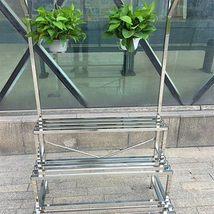 定制不锈钢花架吊兰架放大花盆架子客厅室内阳台阶梯式置物架
