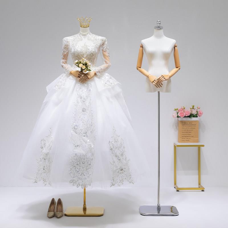 婚纱店专用模特道具女半身人台秀禾婚纱礼服展示架服装店女装人偶