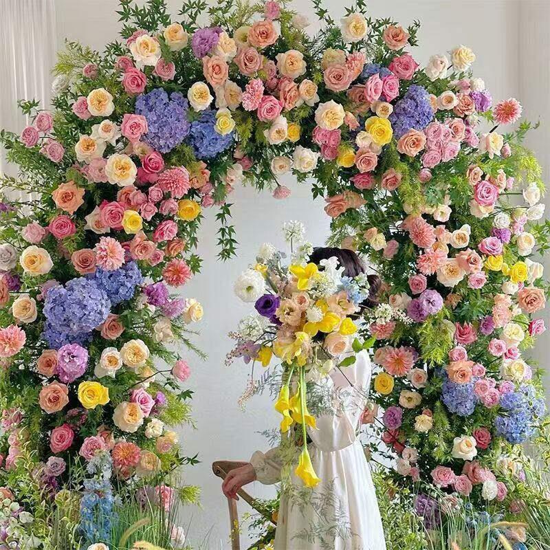 莫奈花园仿真花田园森系拱门花艺求婚活动仪式背景橱窗婚礼装饰