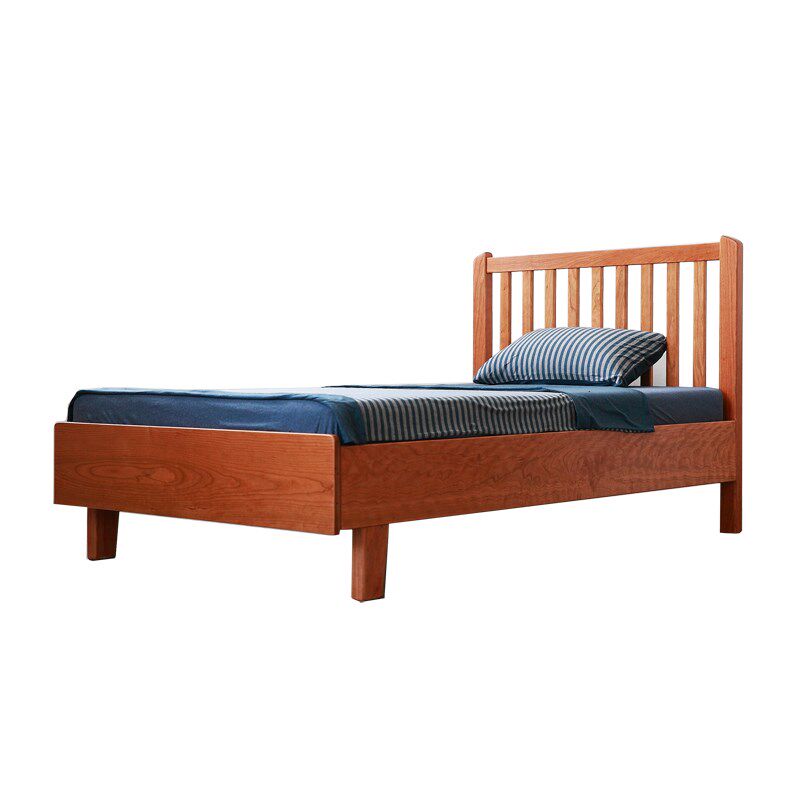 实木床单人儿童房樱桃木日式床橡木床环保简约纯原木免漆男孩女孩