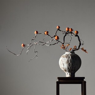 侘寂风花瓶陶罐复古粗陶中式 插花客厅玄关酒店禅意摆件艺术品 日式