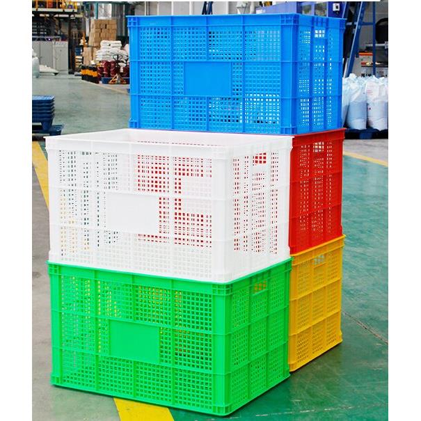 塑料框筐长方形加厚带轮大号镂空胶框快递服装工厂中转收纳周转筐