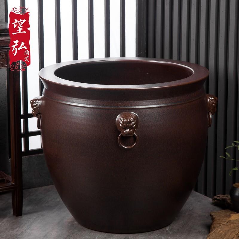 景德镇陶瓷鱼缸陶瓷大缸庭院荷花缸古法养鱼鱼缸大口径陶瓷鱼缸
