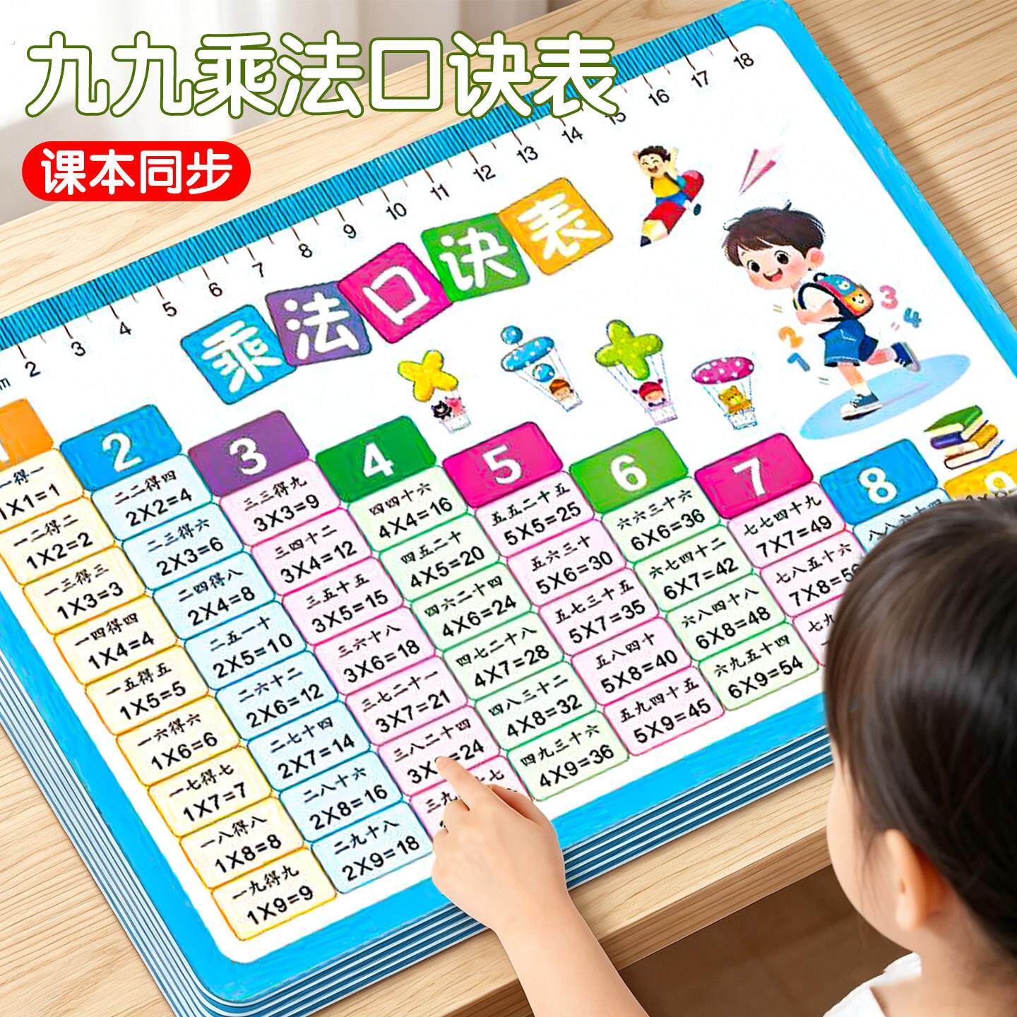 乘法口诀表卡片小学数学公式加减乘除法口诀表二年级数学背诵教具