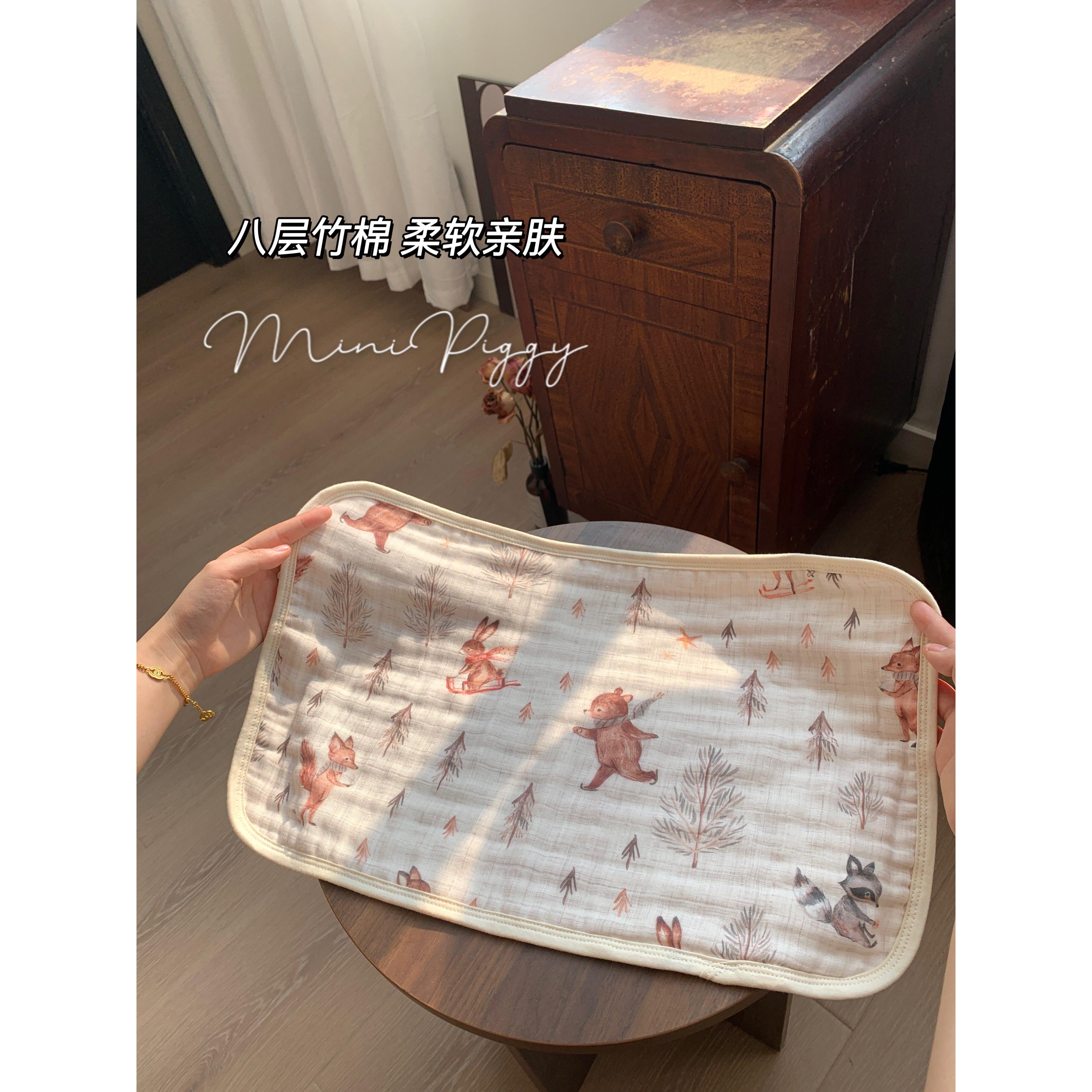 婴儿竹棉云枕婴儿八层纱布平枕新生儿止吐枕垫儿童枕巾打嗝毛巾