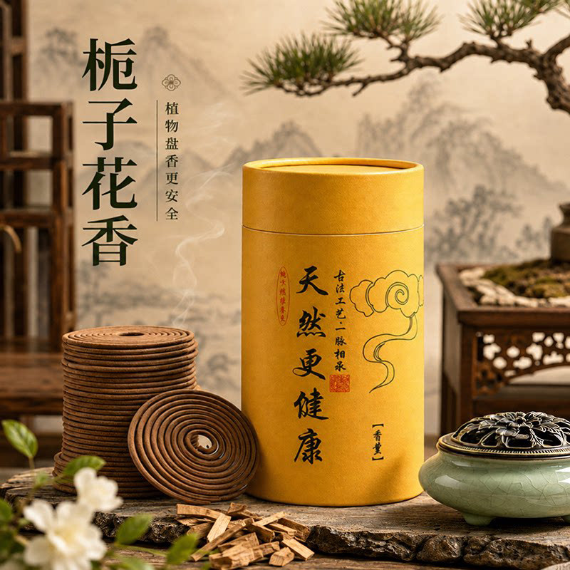 天然栀子花家用檀香盘香图片