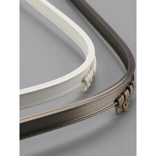 窗帘双轨道支架直轨弯曲铝合金静音弯轨侧装顶装弧型U型窗帘轨道