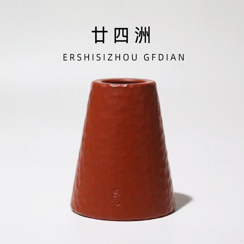 潮州昌记纯手工潮汕朱泥锤纹盖置茶宠茶壶紫砂壶盖托功夫茶具配件