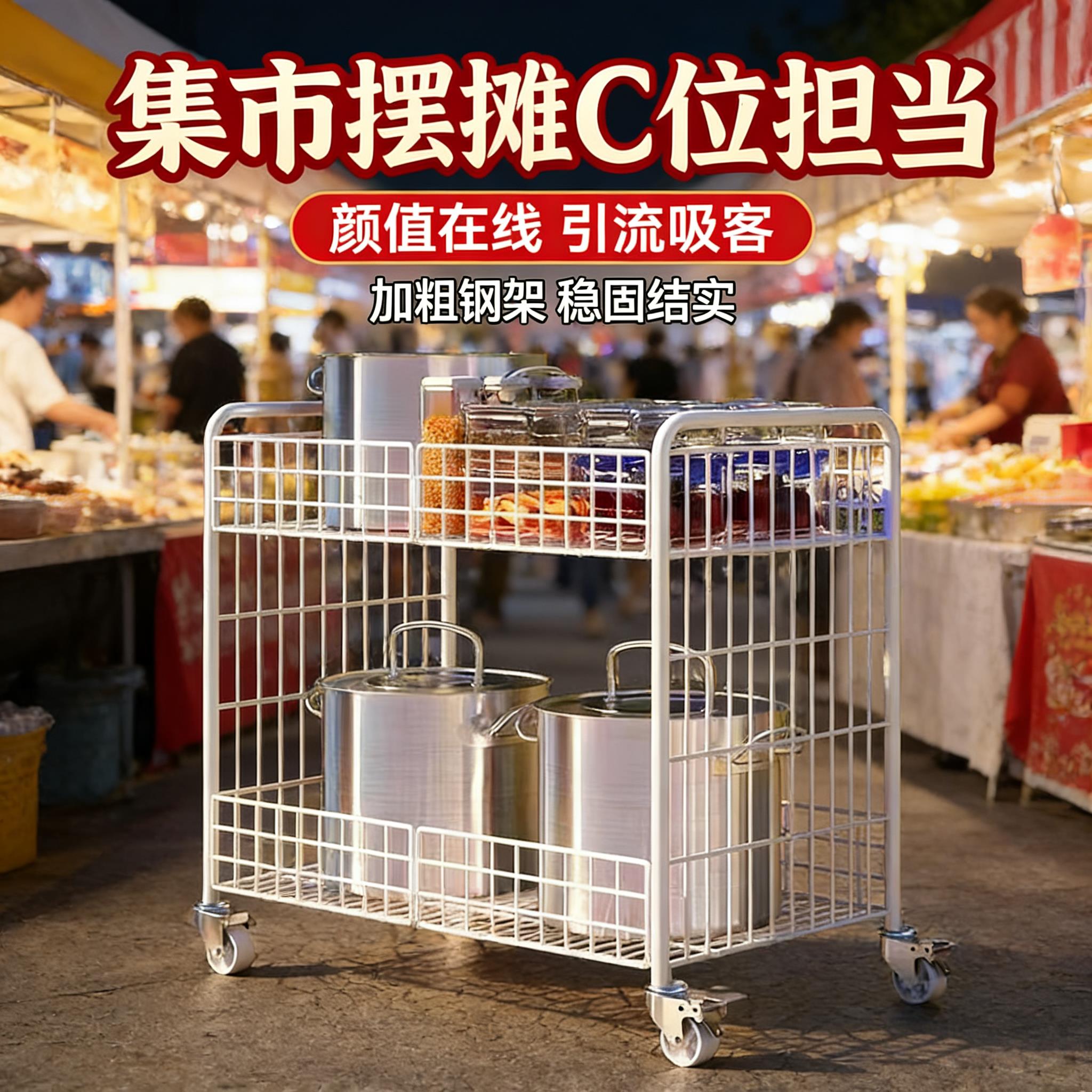 折叠摆摊小推车移动夜市寿司冰粉专用车特价促销车花车超市货架