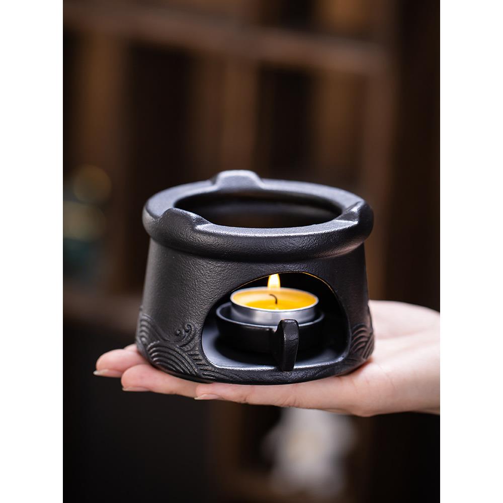 黑陶温泡茶炉中式家用蜡烛加热炉底座恒温茶壶陶瓷保温暖茶温茶器