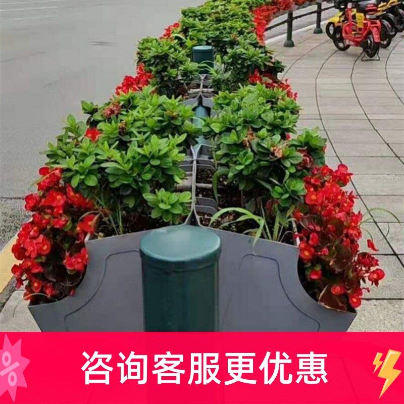 花箱桥梁绿化塑料挂栏杆马鞍花盆挂盆阳台护栏种植隔离人行长方形