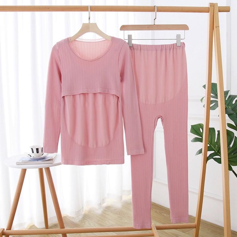 孕妇秋衣秋裤套装产后哺乳期睡衣月子服喂奶秋冬季怀孕期保暖内衣