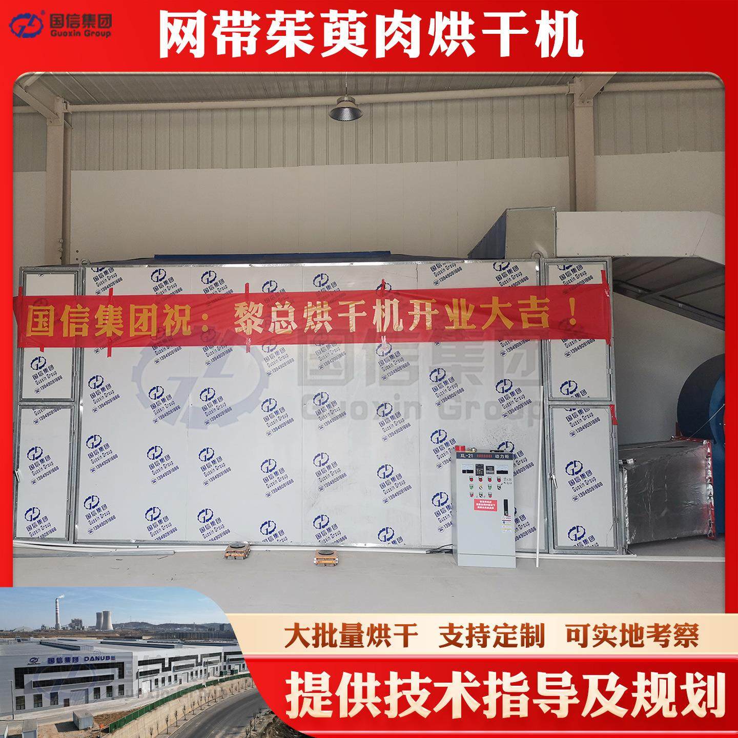 山茱萸烘干机 网带式山茱肉茱萸肉干燥设备 大型中药材烘干流水线