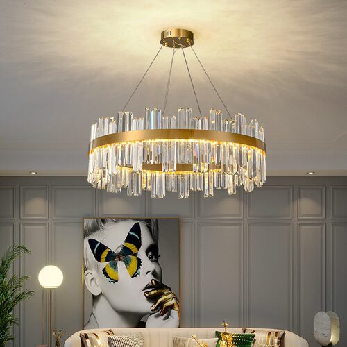 轻奢意式水晶吊灯客厅灯后现