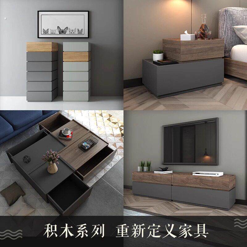 沙发后背靠山柜现代简约客厅办公室靠墙置物柜组合一体斗柜电视柜