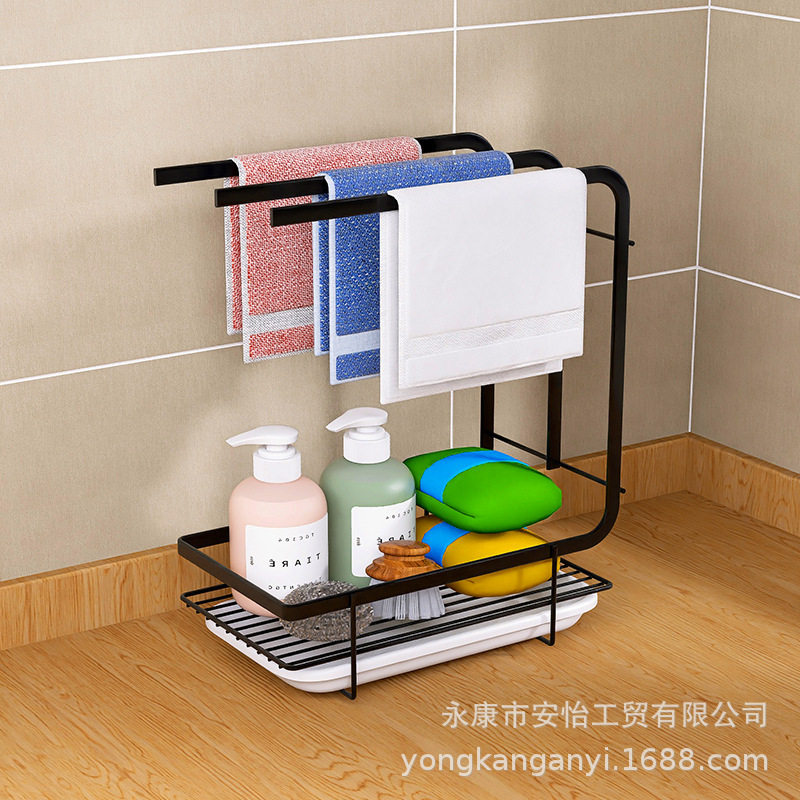 抹布架厨房置物架新款居家台面壁挂置物用品洗碗布架抺布沥水挂架