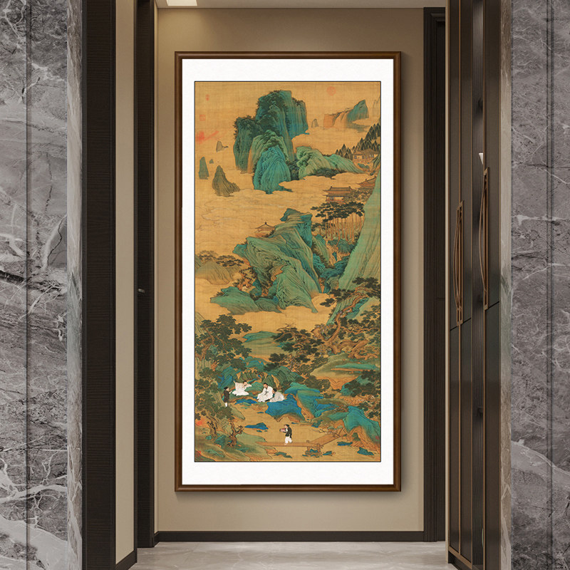 仿古画茶室挂画客厅背景墙入户玄关装饰画走廊过道壁画书房山水画,家居饰品,现代装饰画,淘宝优惠券,粉丝福利购,淘宝优惠卷