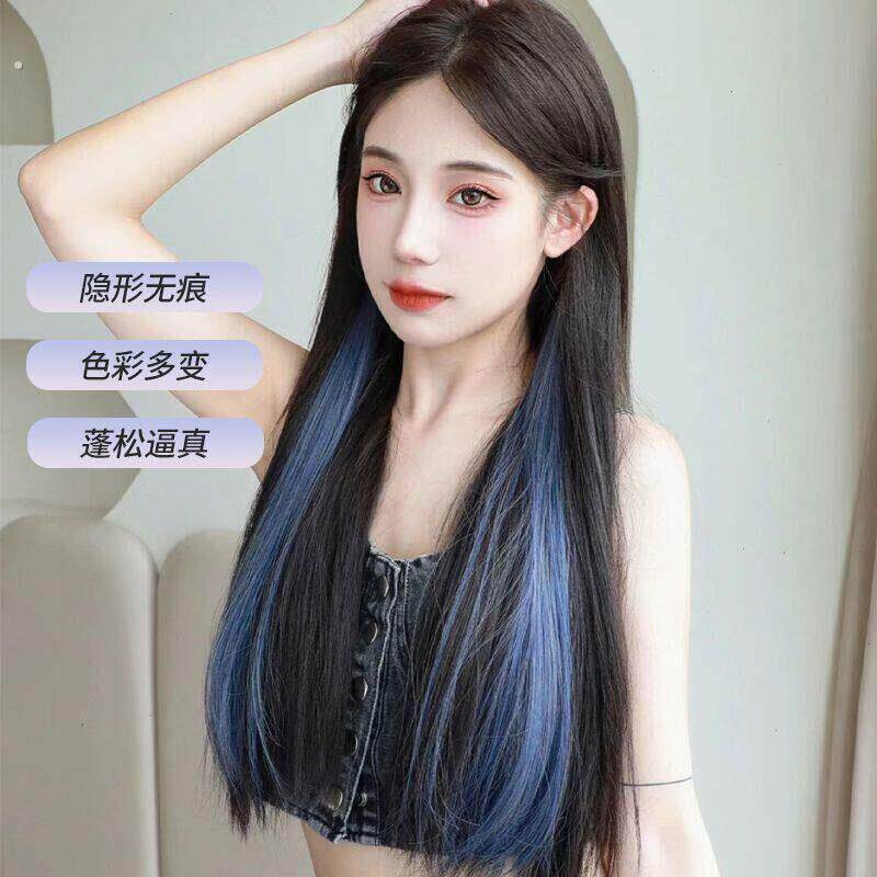 接发微米彩色羽毛挂耳染隐形无痕彩色接发挑染假发束