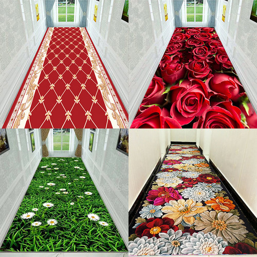 3D印花过道走廊地垫阳台满铺卷材平面地毯客厅卧室床边门厅垫定制