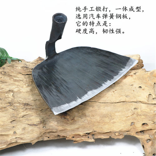 阳江铁匠手工锻打长柄大锄头农用园林大锄头翻地开荒开山农具宽口