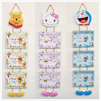 创意三联组合挂墙相架大6寸7寸壁挂式相框小孩儿童房照片墙装饰