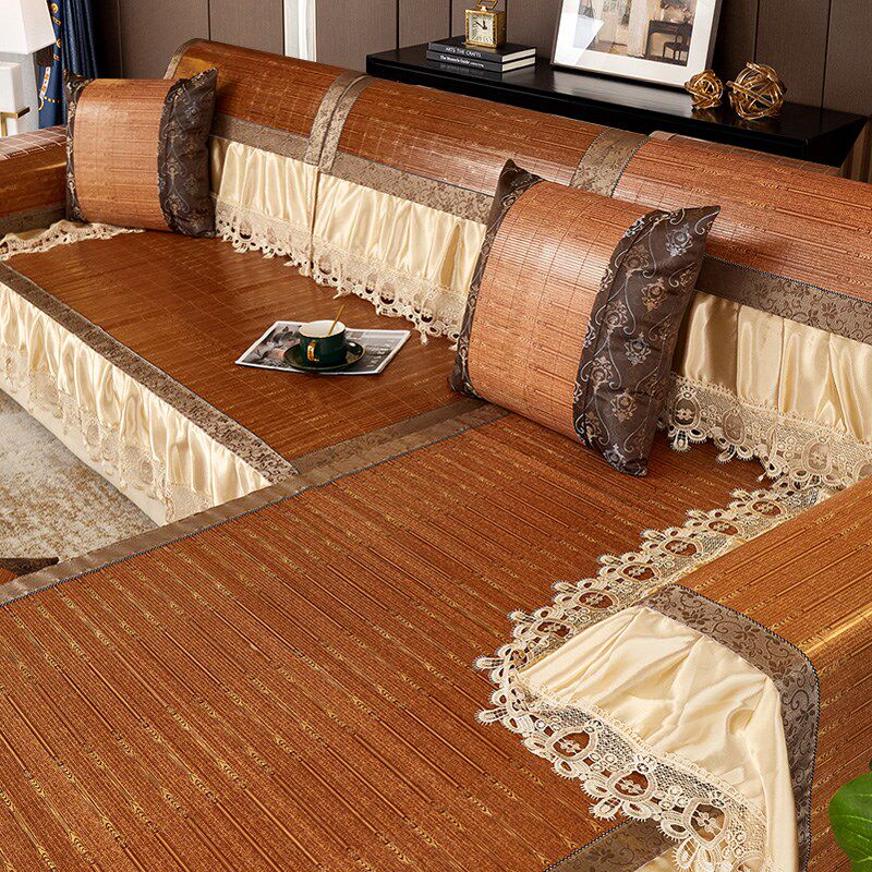 沙发垫夏季夏天款凉席凉垫防滑藤竹席垫子客厅沙发套罩全包竹坐垫