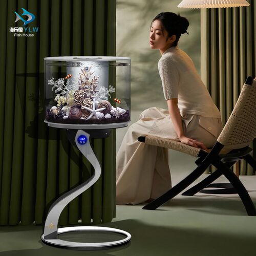 渔乐屋2024新款一体鱼缸生态落地客厅小型金鱼缸创意懒人造景鱼缸