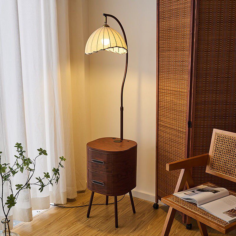 法式复古落地灯客厅沙发旁边茶几氛围灯卧室床头柜一体高级感台灯,家装灯饰光源,置物功能落地灯,淘宝优惠券,粉丝福利购,淘宝优惠卷