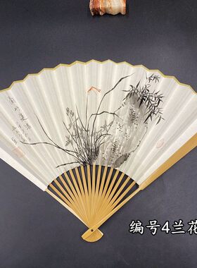 文玩折扇汉服扇子古代纯手绘扇面95寸18方道具礼品扇酒吧蹦迪扇子