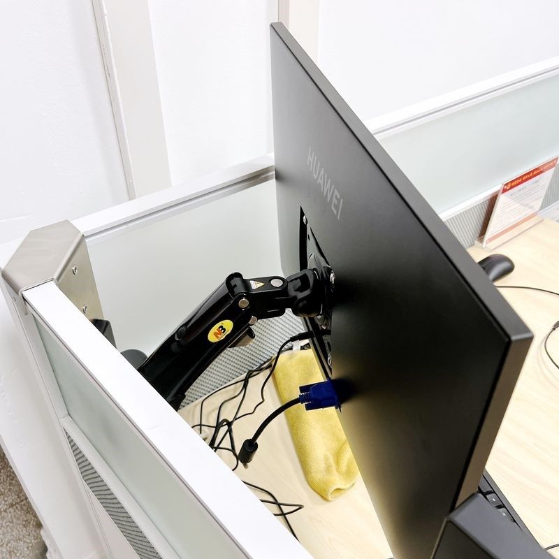 显示器支架工位万向活动增高架电脑升降架站立办公桌屏风转角挂架