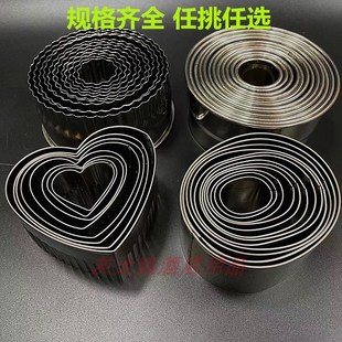 12头不锈钢圆形卡通包模具光级牙极蛋糕水果蔬菜饼干切模花边工