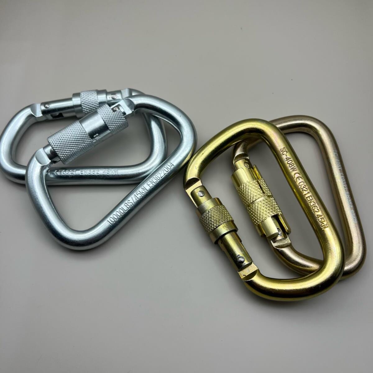 登山扣高承重45KN千牛D型O型手锁攀岩速降主锁拖车扣攀岩用品装备