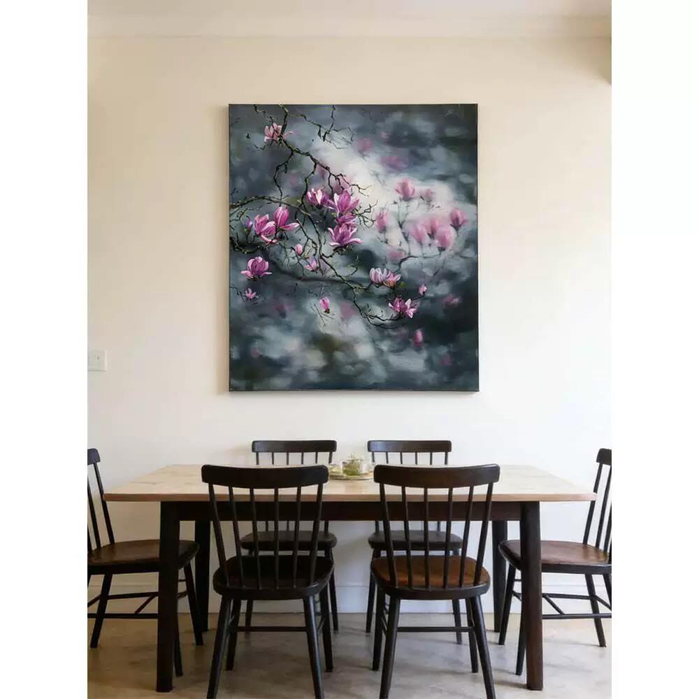 新中式植物花卉客厅装饰画小众艺术餐厅壁画高端大气入户玄关挂画