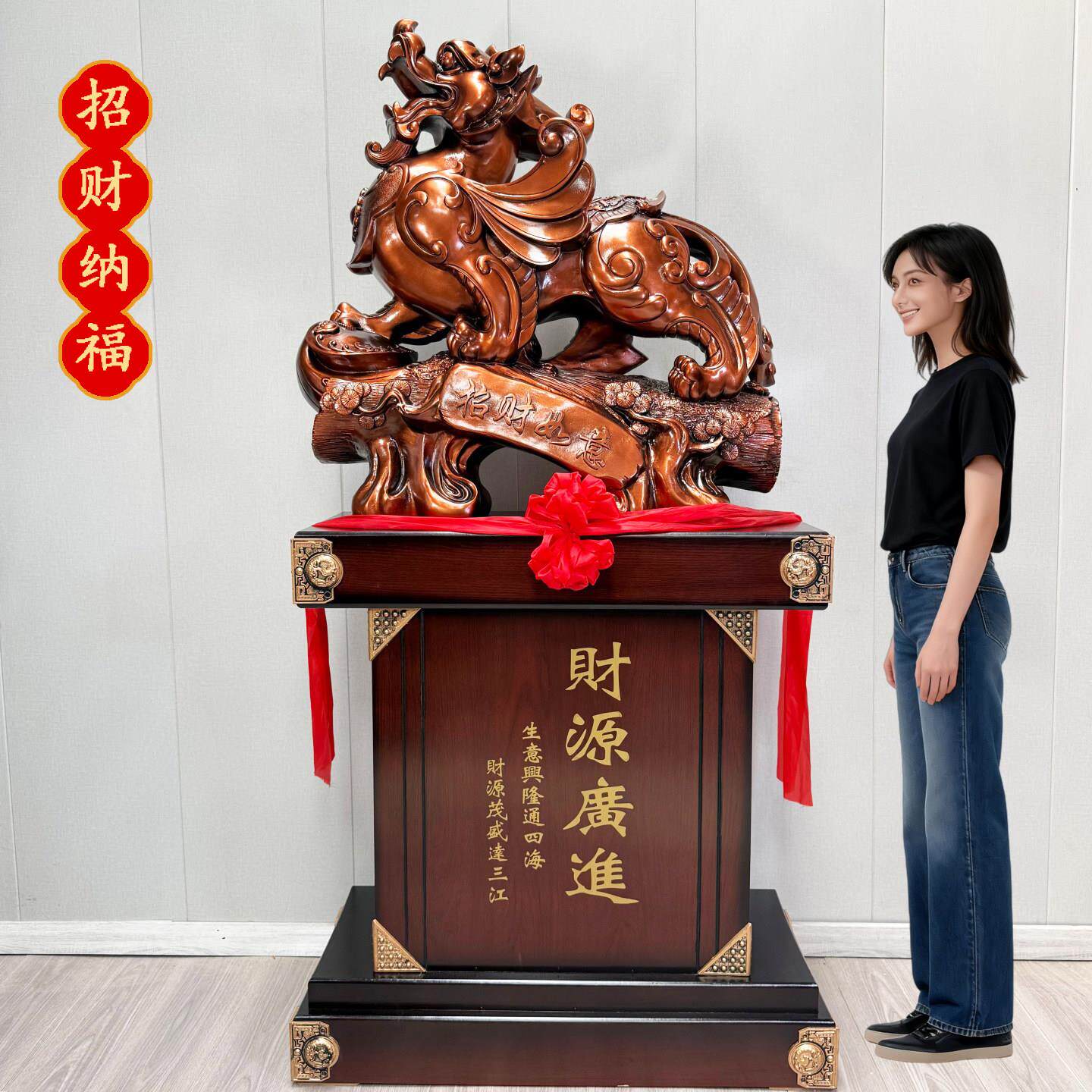 招财金蟾貔貅落地摆件金蝉皮丘装饰品开业送礼物工厂乔迁开业礼品